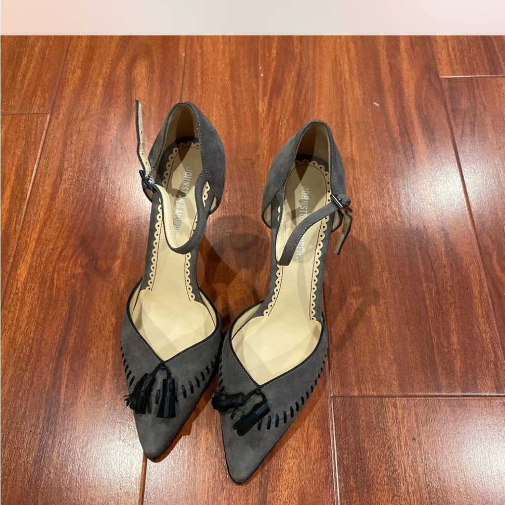 Johnston & Murphy Dark Gray Heels with Tassel Detail